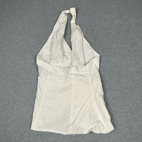 Zara Halter Top Womens M White Draped Open Front Sleeveless‎ Vest Pockets Cargo - Picture 15 of 16